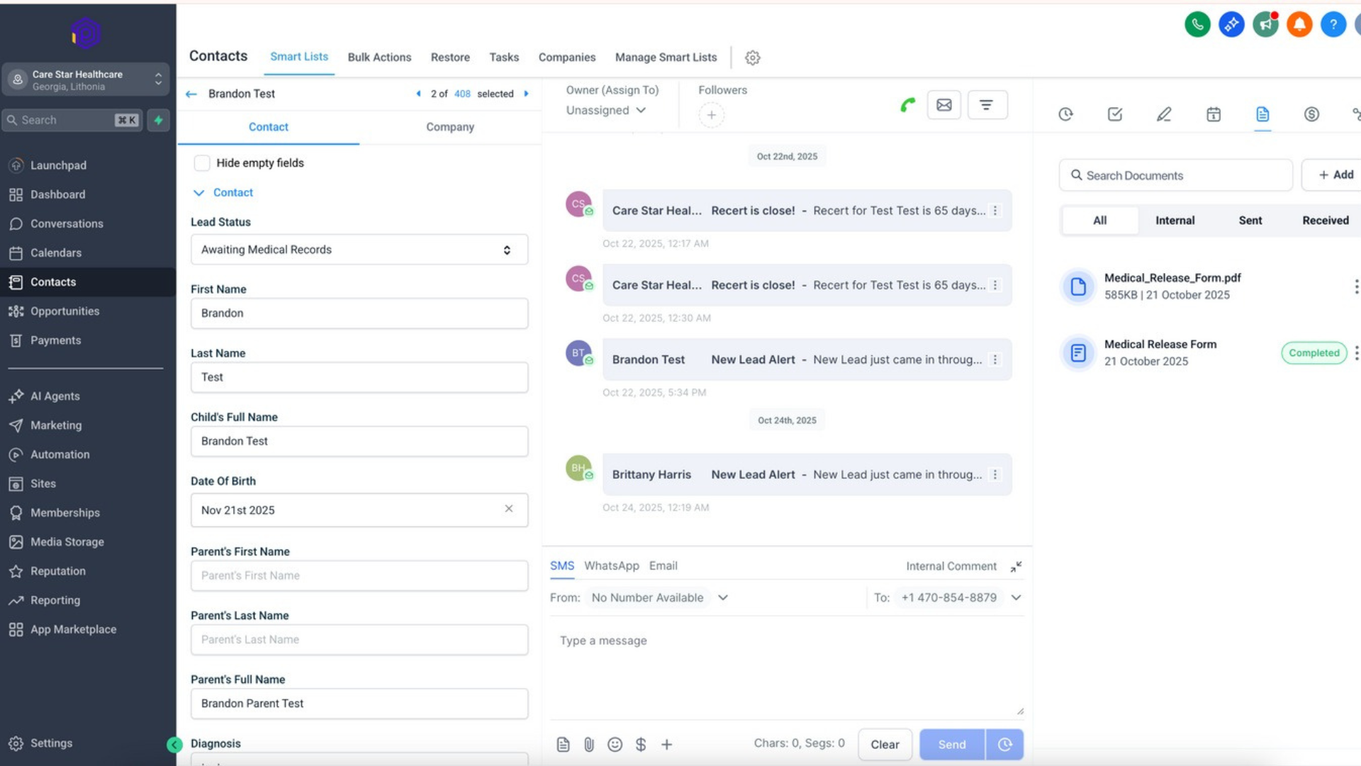 Smart list segmentation in GoHighLevel for healthcare workflows